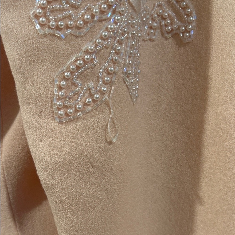 Vintage AJ Bari Women's Embroidered Blazer in Peach Size 6 - Picture 7 of 9